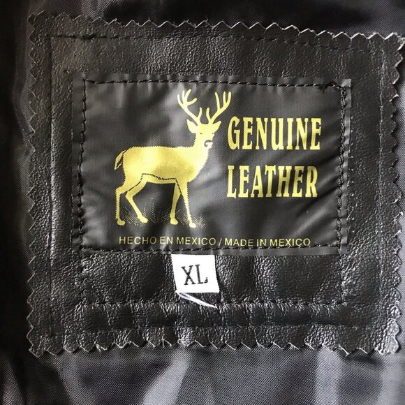 Genuine‎ Leather Black Belted Full Zip Jacket Women's Size XL Made In México - Picture 4 of 7